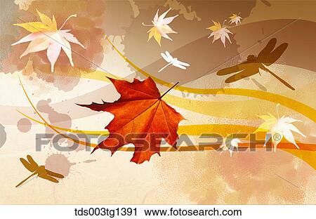 autumn leaves in illustration View Large Illustration Clip Art - autumn leaves in illustration. Fotosearch
