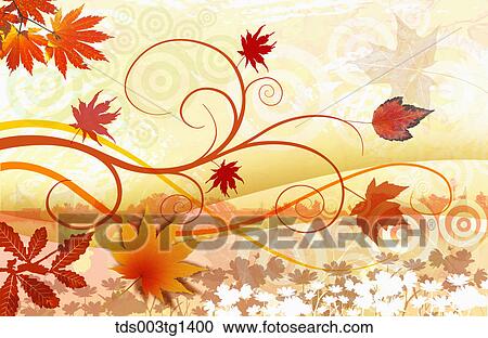 Clipart - autumn leaves in illustration. Fotosearch