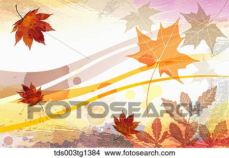 Stock Illustration - autumn leaves in illustration. Fotosearch