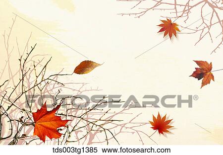 autumn leaves in illustration View Large Illustration Stock Illustration - autumn leaves in illustration. Fotosearch