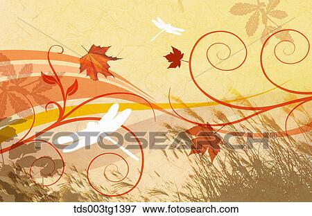 Stock Illustration - autumn leaves in illustration. Fotosearch