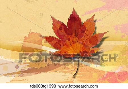 autumn leaves in illustration View Large Illustration Stock Illustration - autumn leaves in illustration. Fotosearch