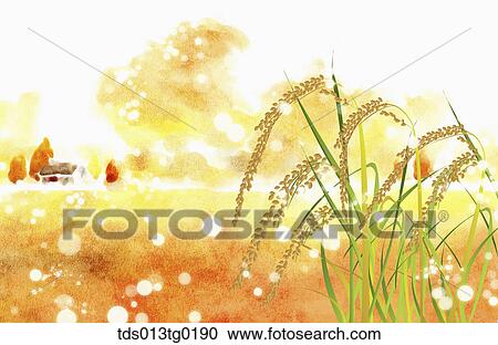 Clipart - autumn scenics in illustration. Fotosearch