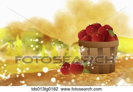 Drawing - autumn scenics in illustration. Fotosearch