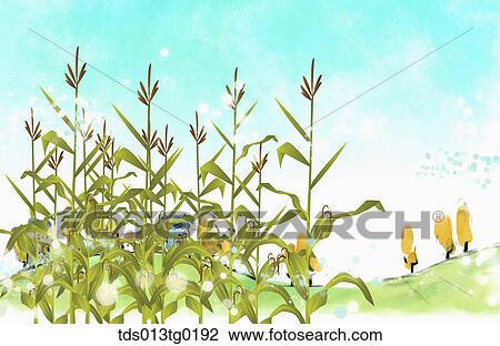 autumn scenics in illustration View Large Illustration Drawing - autumn scenics in illustration. Fotosearch