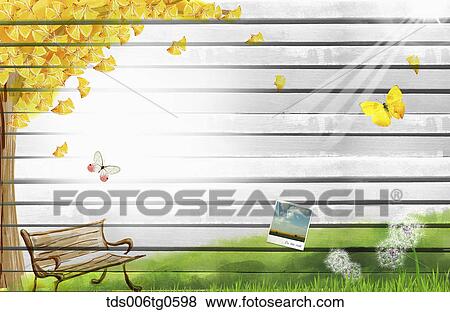 Stock Illustration - autumn scenics in illustration. Fotosearch