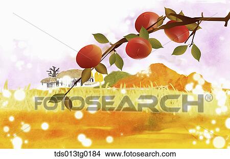 autumn scenics in illustration View Large Illustration Stock Illustration - autumn scenics in illustration. Fotosearch