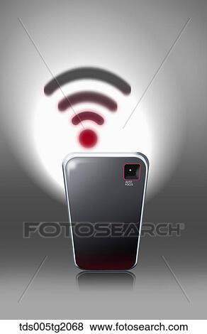 celluar phone wifi View Large Illustration Stock Illustration - celluar phone wifi. Fotosearch