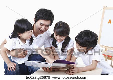 Stock Illustration - childen are reading . Fotosearch