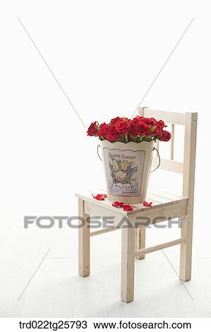 red roses in the bucket View Large Illustration Drawing - red roses in the bucket. Fotosearch