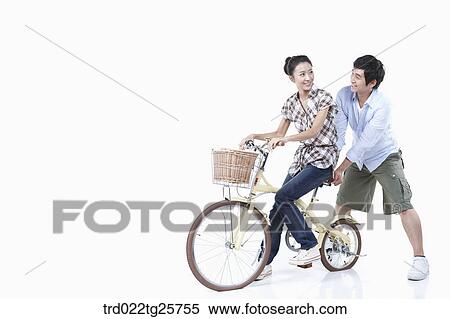 riding bicycle pleasantly View Large Illustration Stock Illustration - riding bicycle pleasantly. Fotosearch