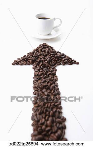 Stock Illustration - roasted coffee beans and cup. Fotosearch