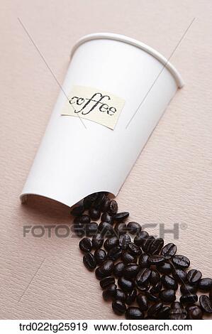 Stock Illustration - roasted coffee beans and mug. Fotosearch