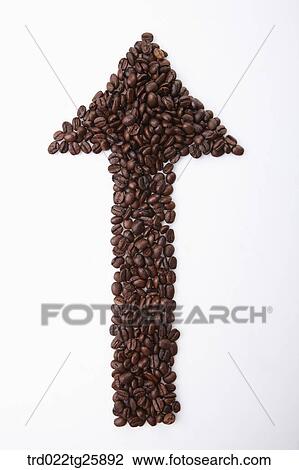 roasted coffee beans in arrow View Large Illustration Drawing - roasted coffee beans in arrow. Fotosearch