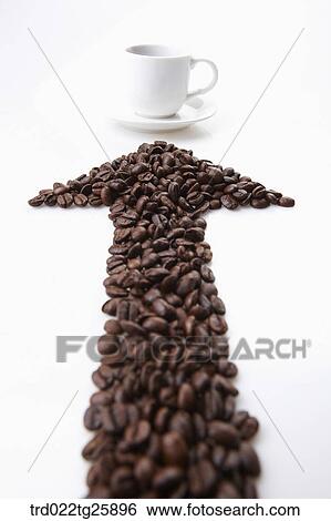 Stock Illustration - roasted cooffe beans and clock. Fotosearch