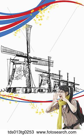 Drawing - traveling Dutch. Fotosearch
