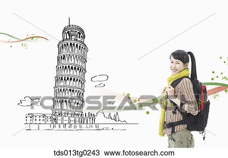 Drawing - traveling Europe. Fotosearch