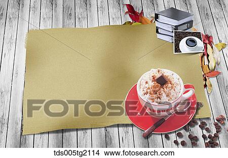 Stock Illustration - autumn and cappuccino. Fotosearch