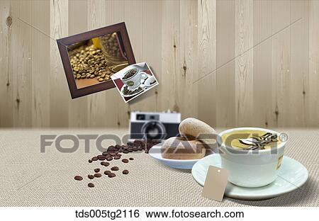 bagel and latte View Large Illustration Stock Illustration - bagel and latte. Fotosearch