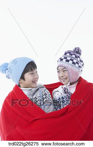 boy and girl covering red blanket with themselves View Large Illustration Stock Illustration - boy and girl covering red blanket with themselves. Fotosearch