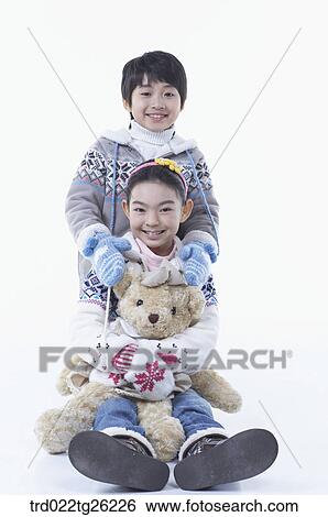 boy and girl got christmas present View Large Illustration Stock Illustration - boy and girl got christmas present. Fotosearch