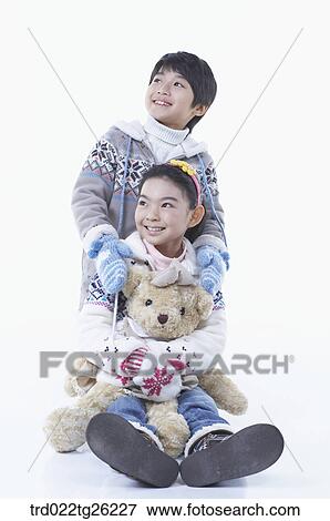 boy and girl got christmas present View Large Illustration Stock Illustration - boy and girl got christmas present. Fotosearch