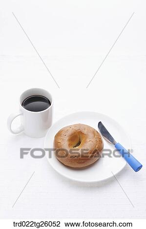 coffee and bagel View Large Illustration Drawing - coffee and bagel. Fotosearch