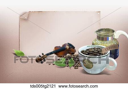 Clip Art - coffee and coffeebeans. Fotosearch