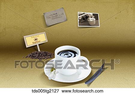 coffee and coffeebeans View Large Illustration Stock Illustration - coffee and coffeebeans. Fotosearch