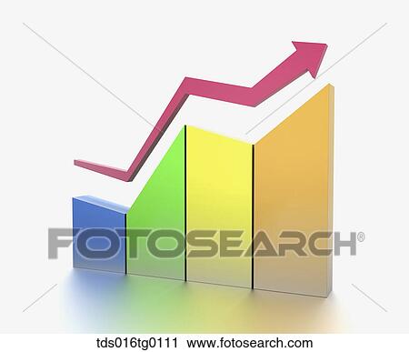 Clip Art - colorful graph shows growth index. Fotosearch