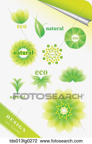 Drawing - eco friendly icons. Fotosearch