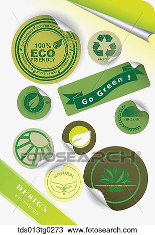 eco friendly icons View Large Illustration Drawing - eco friendly icons. Fotosearch