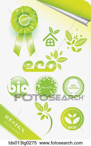 eco friendly icons View Large Illustration Stock Illustration - eco friendly icons. Fotosearch