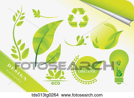 eco friendly organic icons View Large Illustration Stock Illustration - eco friendly organic icons. Fotosearch