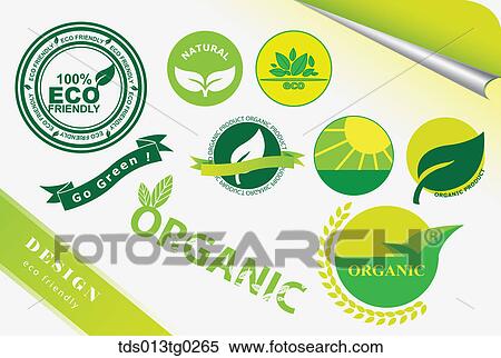 Stock Illustration - eco friendly organic icons. Fotosearch