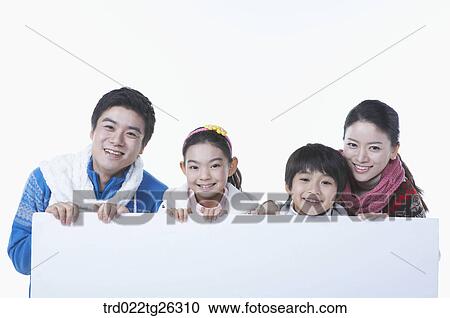 family members holding a board View Large Illustration Clipart - family members holding a board. Fotosearch