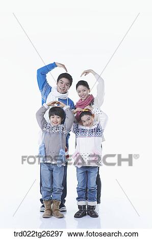 family posing like heart shaped View Large Illustration Stock Illustration - family posing like heart shaped. Fotosearch