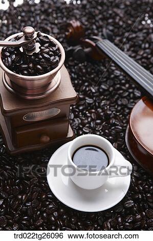 grinder and vioilin and the roast bean View Large Illustration Stock Illustration - grinder and vioilin and the roast bean. Fotosearch