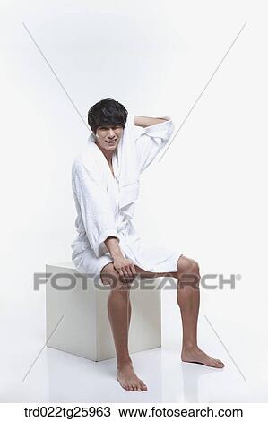 Drawing - guy in bathrobe. Fotosearch