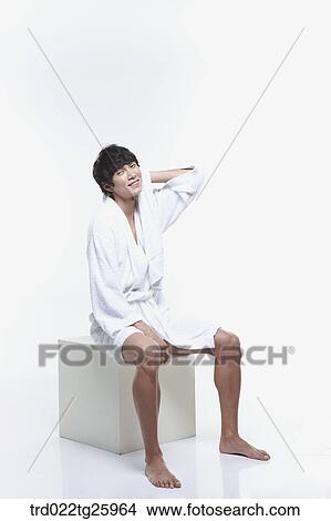Stock Illustration - guy in bathrobe. Fotosearch