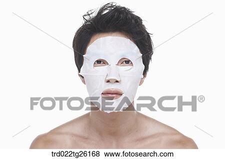 Stock Illustration - guy is doing a face pack. Fotosearch