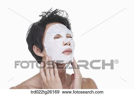 Stock Illustration - guy is doing a face pack. Fotosearch