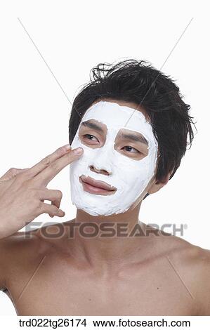 guy is doing a face pack View Large Illustration Stock Illustration - guy is doing a face pack. Fotosearch