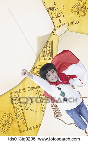 illustration with cheerful boy View Large Illustration Stock Illustration - illustration with cheerful boy. Fotosearch