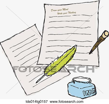 ink and pen and letter View Large Illustration Stock Illustration - ink and pen and letter. Fotosearch