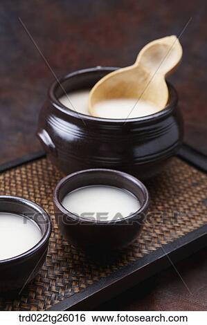 Stock Illustration - Korean traditional alcohol made from grain. Fotosearch