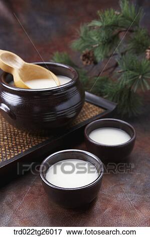 Stock Illustration - Korean traditional alcohol made from grain. Fotosearch
