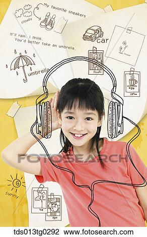 Listening and language education View Large Illustration Drawing - Listening and language education. Fotosearch