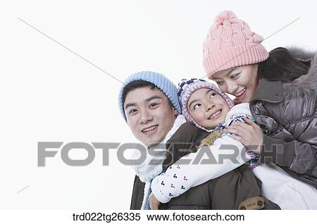 Stock Illustration - parents and daughter hugging each other. Fotosearch