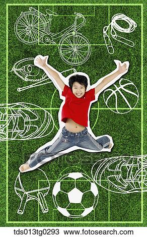 Drawing - playing activity and children. Fotosearch